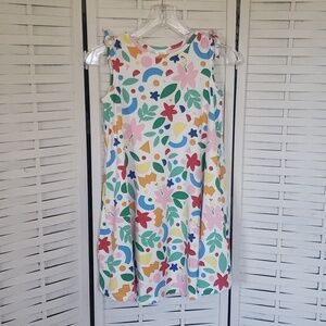 Hanna Anderson multicolor sleeveless line A new girls dress with pockets size 10